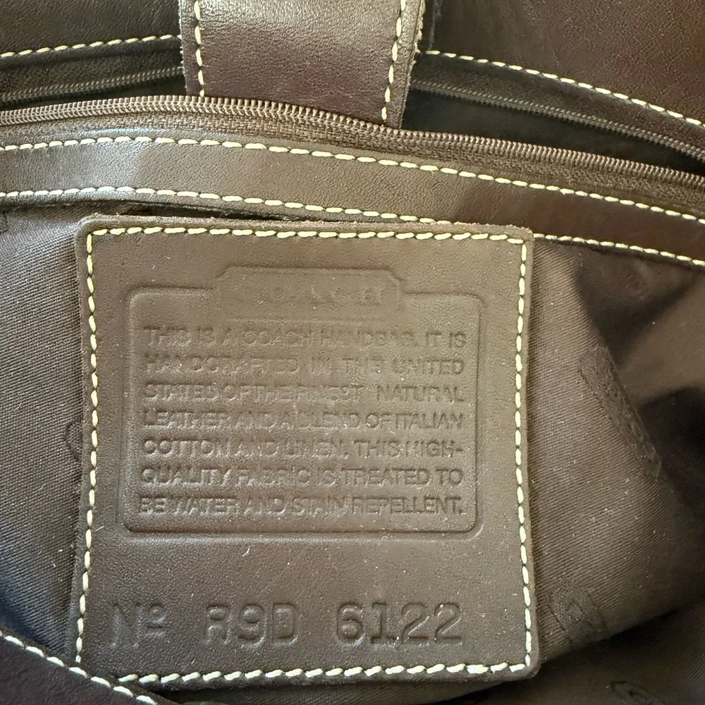 Vintage Coach Canvas with Mahogany leather Shoulder Bag - Picture 10 of 10